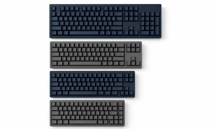 異なるサイズのキーボードを並べたイメージ